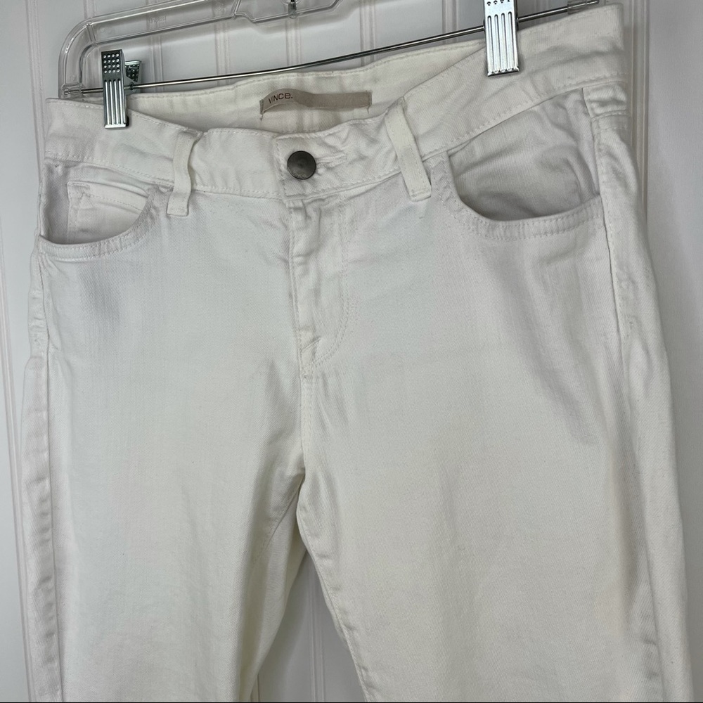 Vince White Waxed Crop 5PKT Skinny Jeans Size 28 - Picture 6 of 14